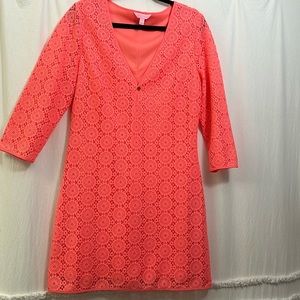 Lilly Pulitzer Women's Lamora Lace Long Sleeve Crochet Tunic Dress Size- large